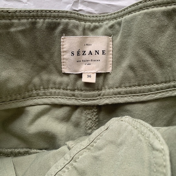 Sézane Anderson Trousers in Kaki Clair/Khaki/Light Green, New w/ Tags, US4/FR36 - Picture 4 of 6